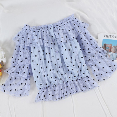 Modern női pöttyös blúzok többféle színben