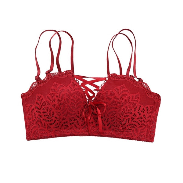 Lenjerie intimă din două piese, cu dantelă și legături încrucișate în mai multe culori