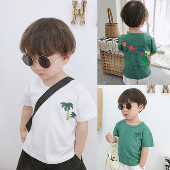 Детска тениска в бял и зелен цвят с апликация-за момчета