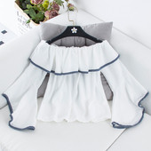 Bluză de damă modernă cu mâneci lotus în patru culori