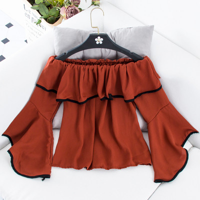 Bluză de damă modernă cu mâneci lotus în patru culori