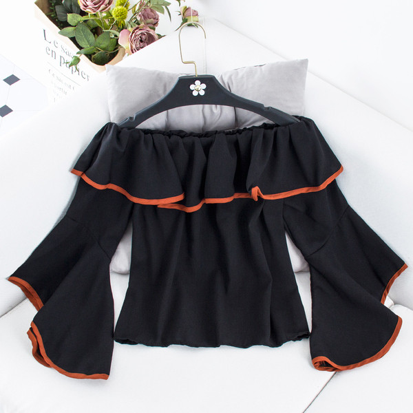 Bluză de damă modernă cu mâneci lotus în patru culori