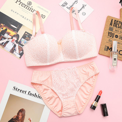 Stílusos női csipke fehérnemű szett fekete, fehér és rózsaszín színekben