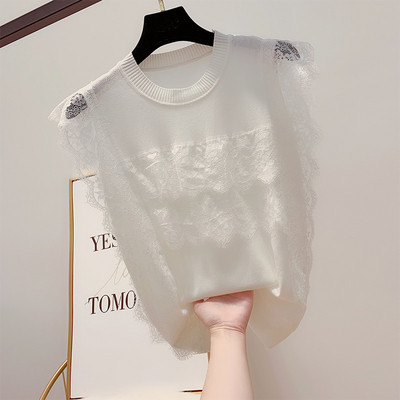 Női modern felső csipkével, négy színben