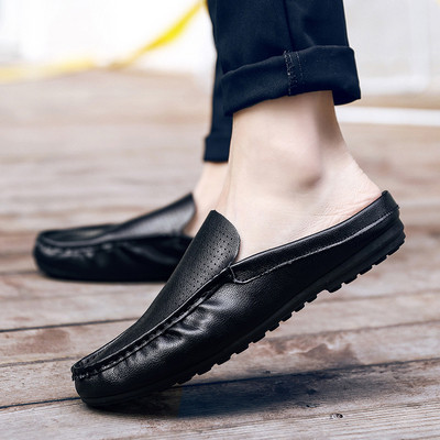 Öko bőrből készült modern férfi mokaszinok három színben