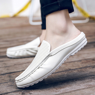 Öko bőrből készült modern férfi mokaszinok három színben