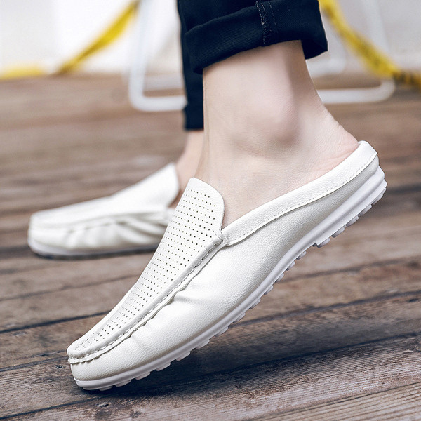 Öko bőrből készült modern férfi mokaszinok három színben