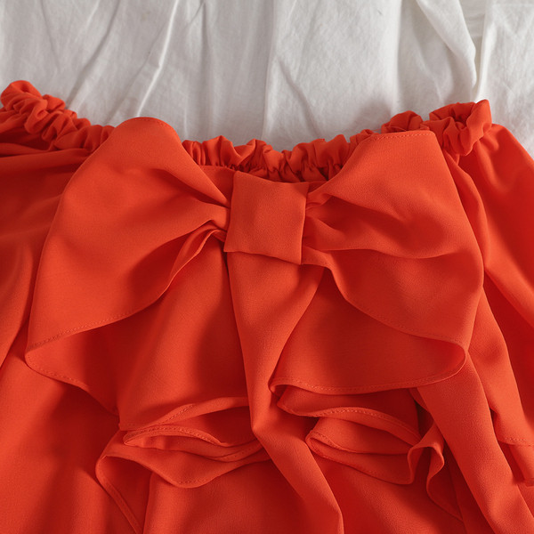 Női blúz szalaggal és rövid ujjú három színben