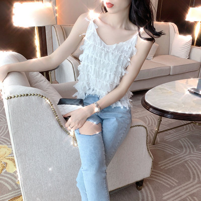 Stílusos női felső, vékony pántokkal, két színben