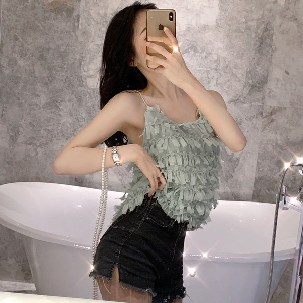 Stílusos női felső, vékony pántokkal, két színben