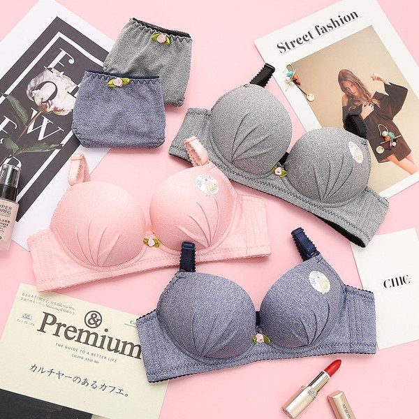 Napi fehérnemű szett két részből, rózsaszín, szürke, kék és fehér színben