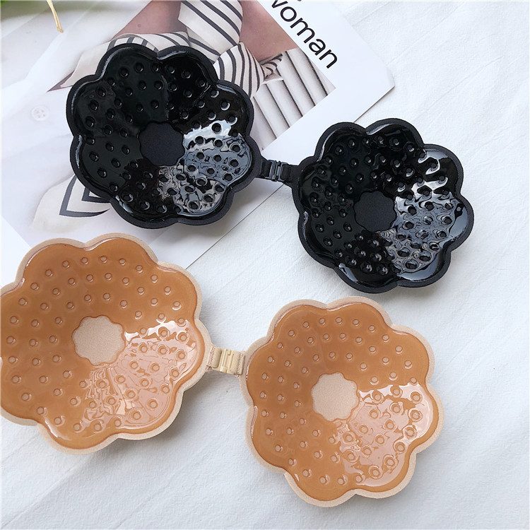 Öntapadó női melltartó fekete és bézs színben