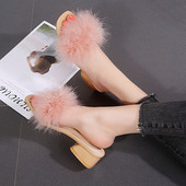 Modern női papucs pehellyel több színben