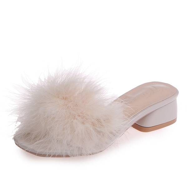 Modern női papucs pehellyel több színben