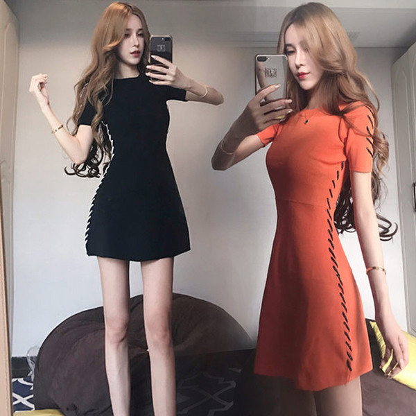 Rochie casual de dama cu maneci scurte in doua culori