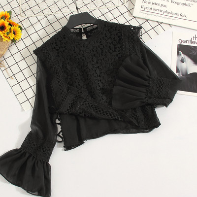 Női ing csipkével és lótusz ujjal