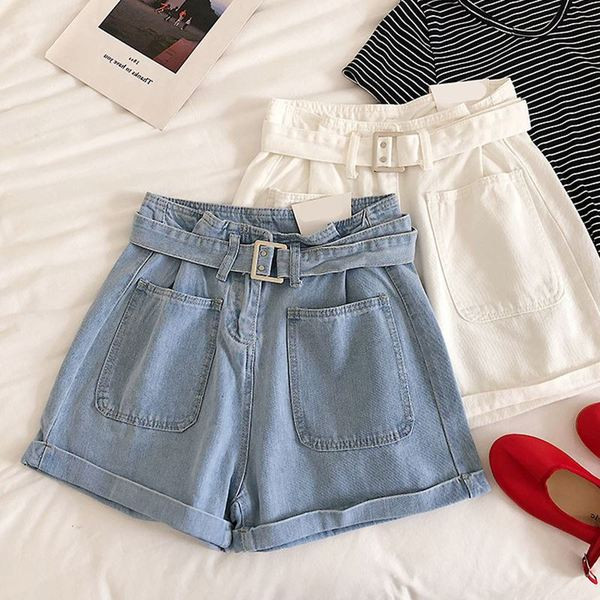 Női farmer rövidnadrág fehér és kék színben