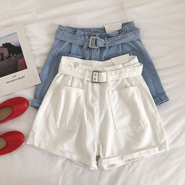 Női farmer rövidnadrág fehér és kék színben