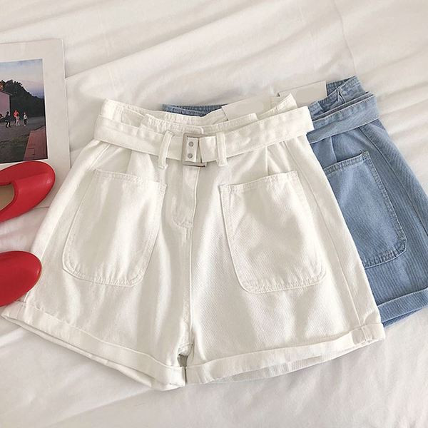 Női farmer rövidnadrág fehér és kék színben