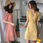 Alkalmi női kockás ruha két színben