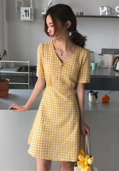 Alkalmi női kockás ruha két színben