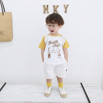 Tricou pentru copii pentru baieti in trei culori cu aplicatie si maneci scurte