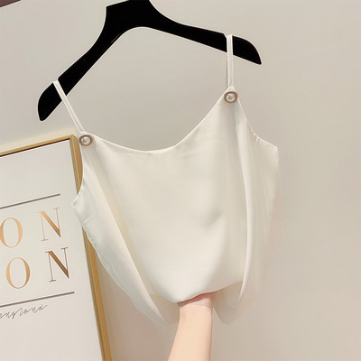 Modern női felső, vékony pántokkal, négy színben