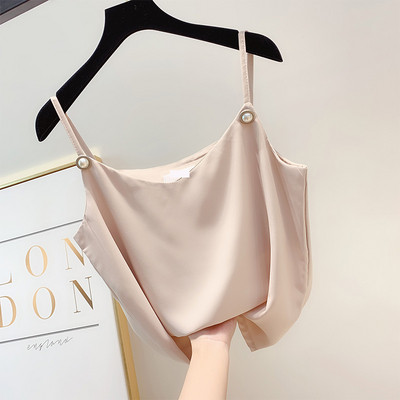 Modern női felső, vékony pántokkal, négy színben