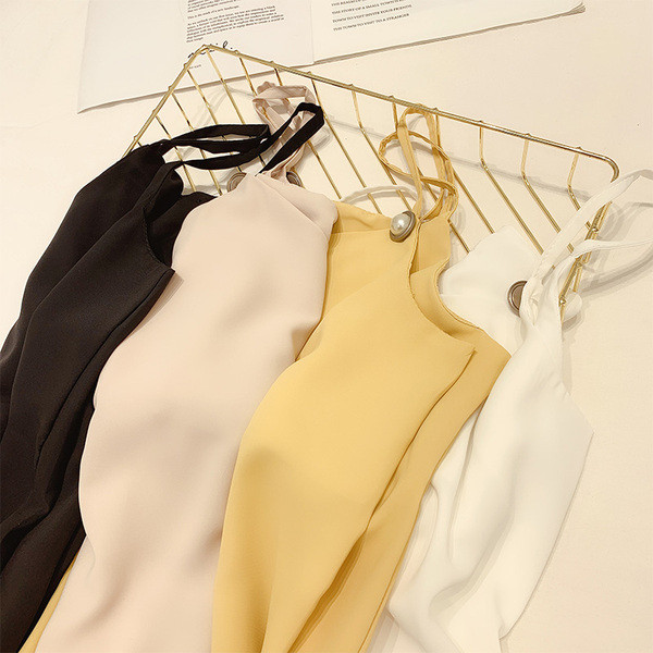 Modern női felső, vékony pántokkal, négy színben