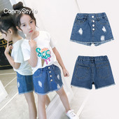 Modern gyerekszoknya-nadrág lányoknak szakadt motívumokkal