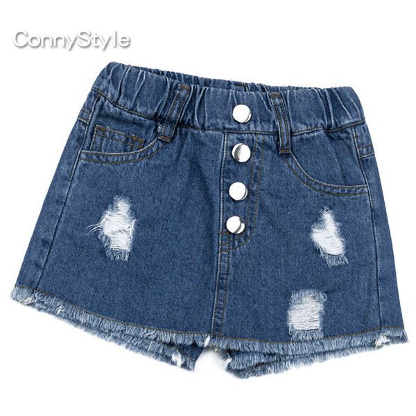 Modern gyerekszoknya-nadrág lányoknak szakadt motívumokkal