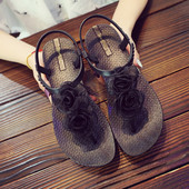 Sandale casual dama cu element 3D in mai multe culori