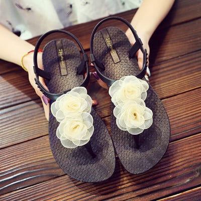 Sandale casual dama cu element 3D in mai multe culori