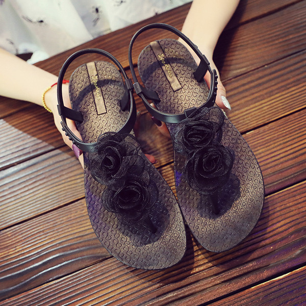 Sandale casual dama cu element 3D in mai multe culori