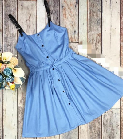 Lezser női ruha bőr pántokkal több színben