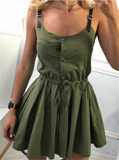 Lezser női ruha bőr pántokkal több színben