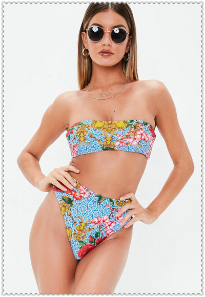 Costum de baie dama cu model floral - doua modele