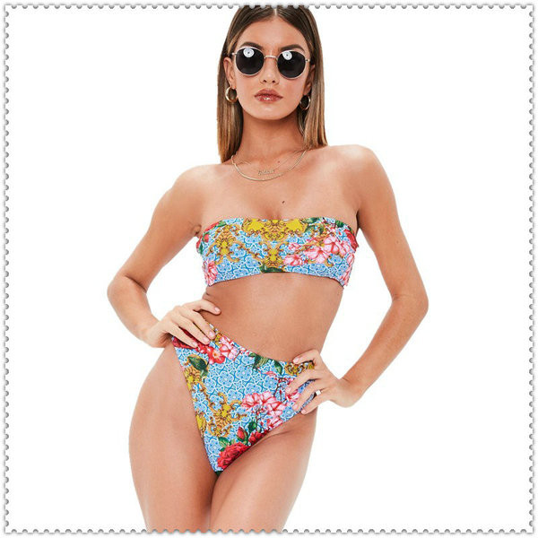 Costum de baie dama cu model floral - doua modele