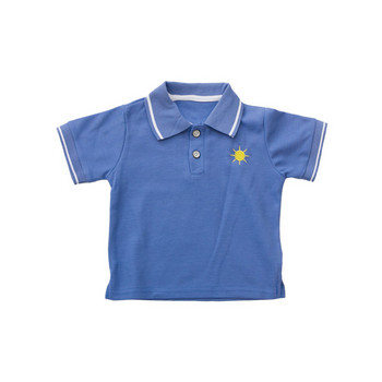 Παιδικό μπλουζάκι σε τρία χρώματα με κολάρο και κεντήματα για αγόρια
