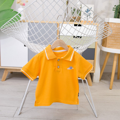 Gyermek póló három színben gallérral és hímzéssel - fiúknak