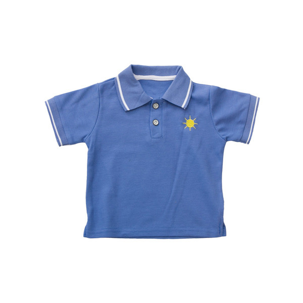 Gyermek póló három színben gallérral és hímzéssel - fiúknak