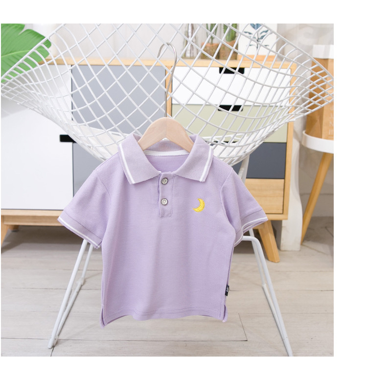 Gyermek póló három színben gallérral és hímzéssel - fiúknak