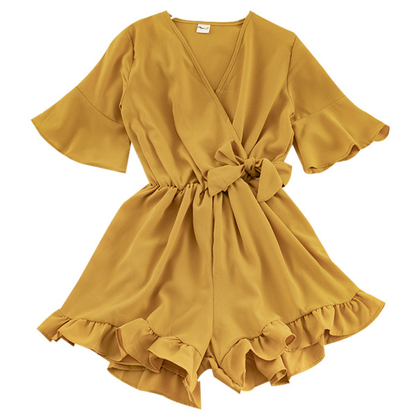 Modern női jumpsuit rövid ujjú több színben