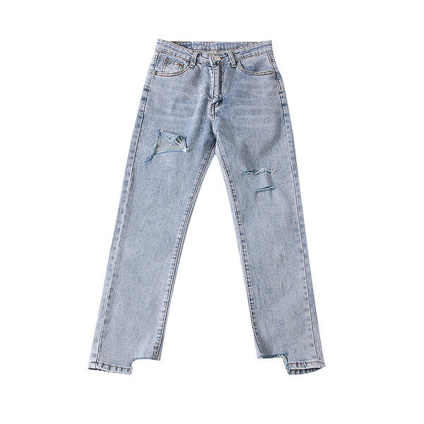 Aktuális női farmer szakadt motívumokkal, kék színben