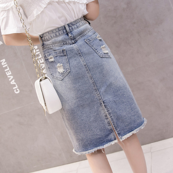 Дамска дънкова пола с перли и апликации