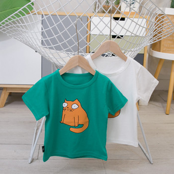 Καθημερινό παιδικό μπλουζάκι για αγόρια με λαιμόκοψη