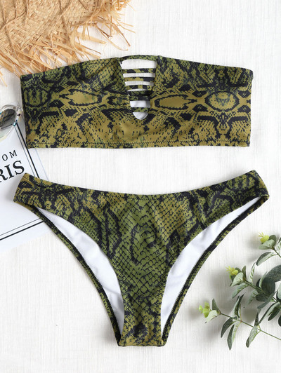 Három színű mintás női fürdőruha