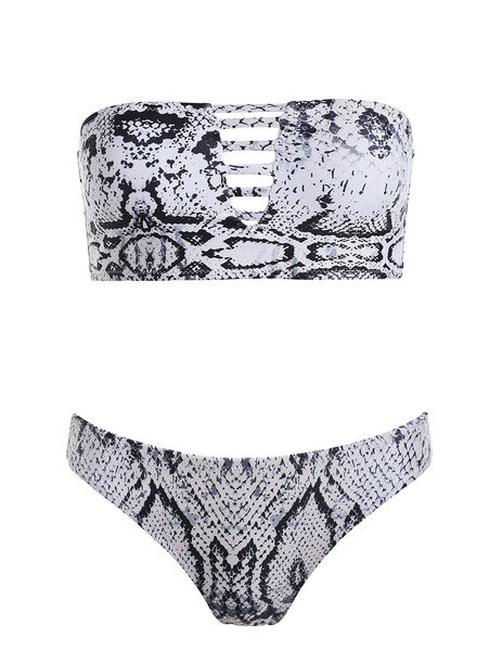 Három színű mintás női fürdőruha