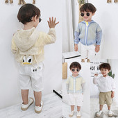 Modern gyerekkabát fiúknak kapucnival, négy színben