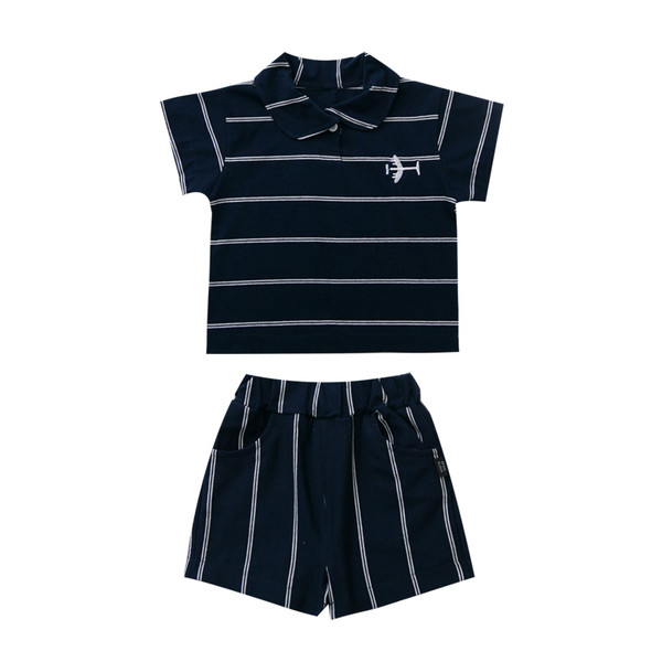 Csíkos gyerek szett fiú blúzhoz és nadrághoz két színben